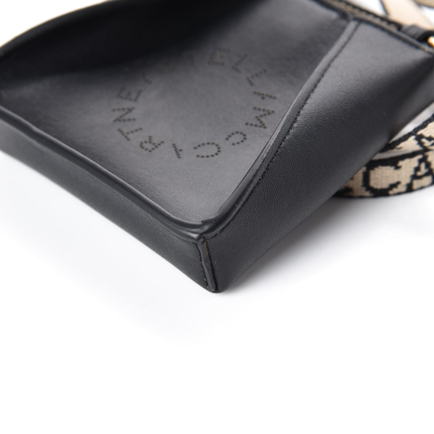 Eco Alter Nappa Perforated Logo Micro Crossbody Bag Black