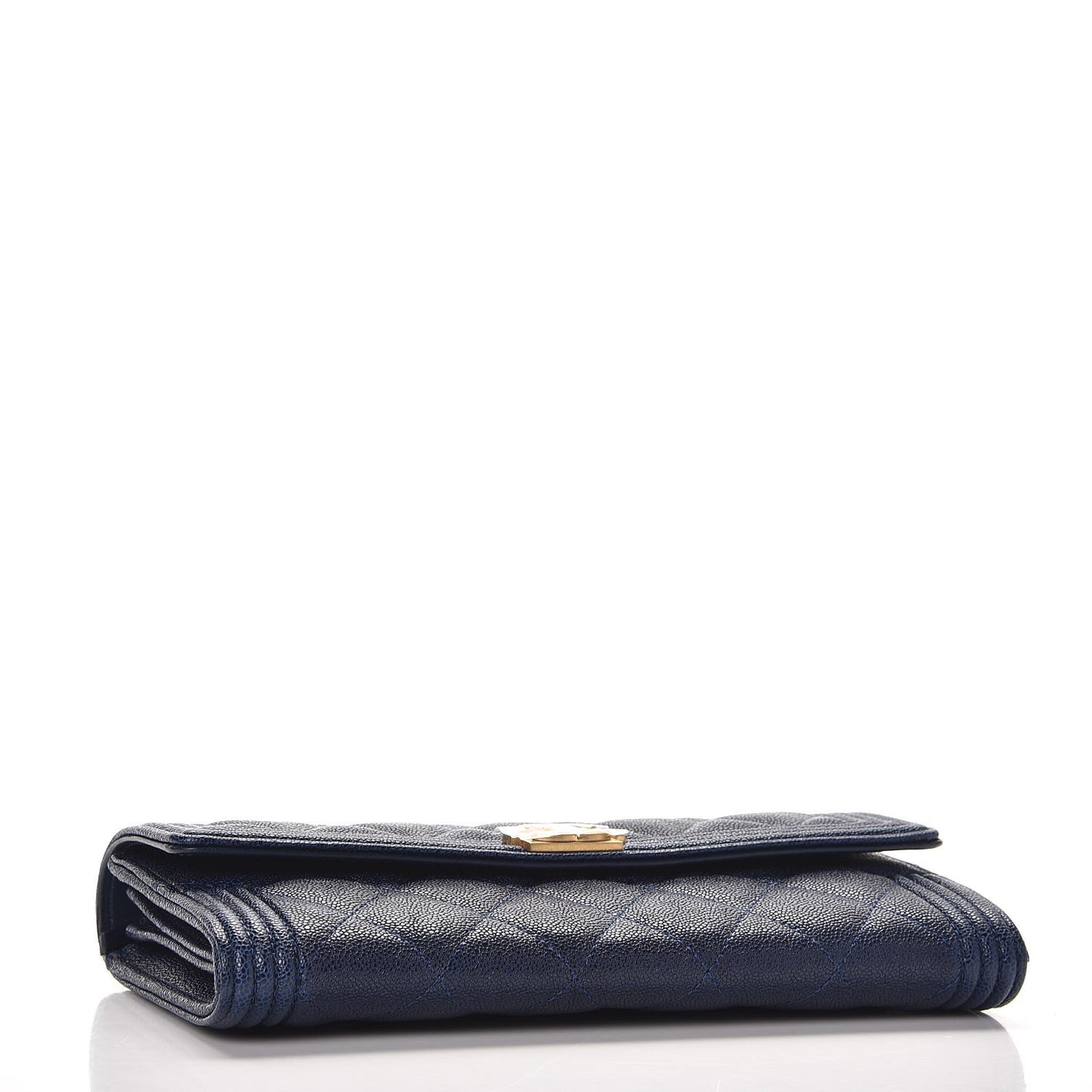 Caviar Quilted Boy Flap Wallet Blue