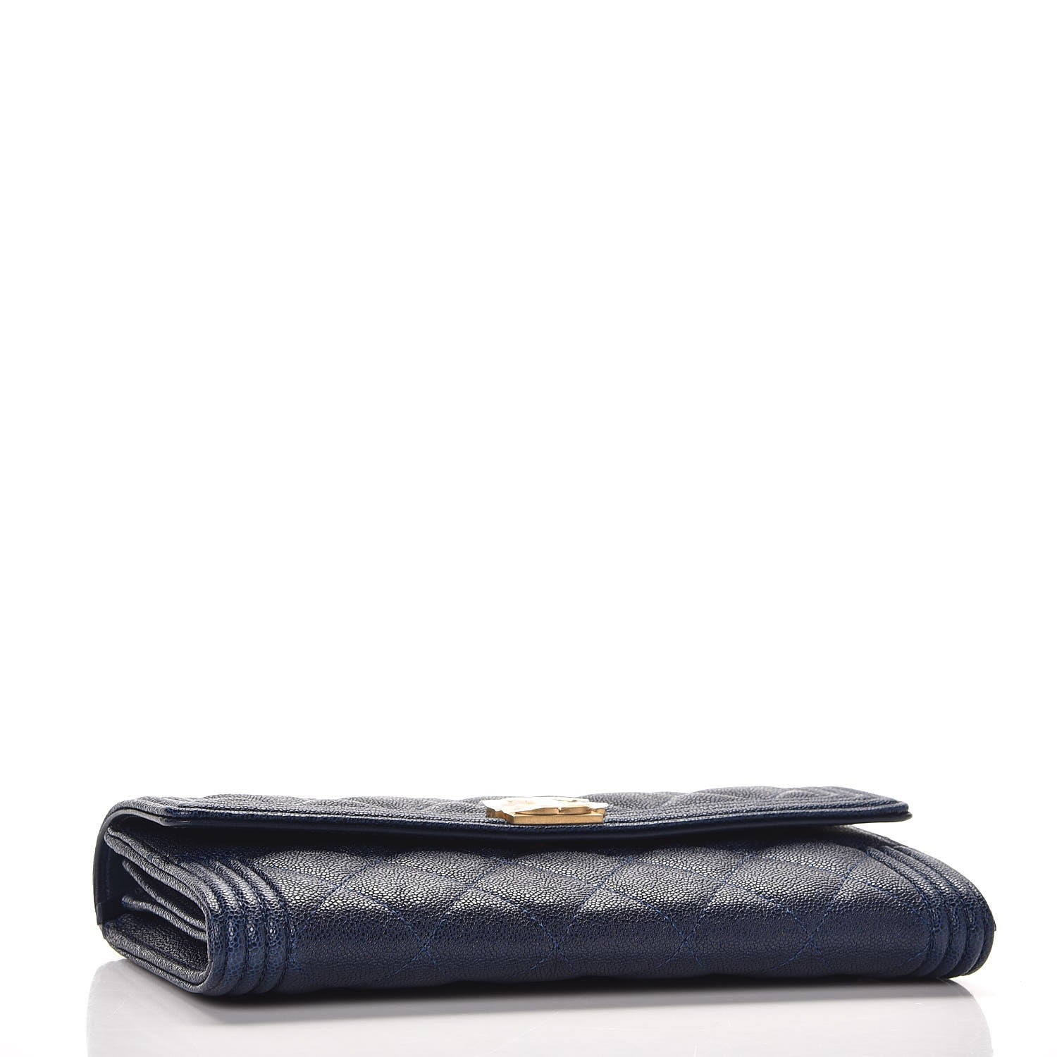 Chanel Caviar Quilted Boy Flap Wallet Blue 4 of 9