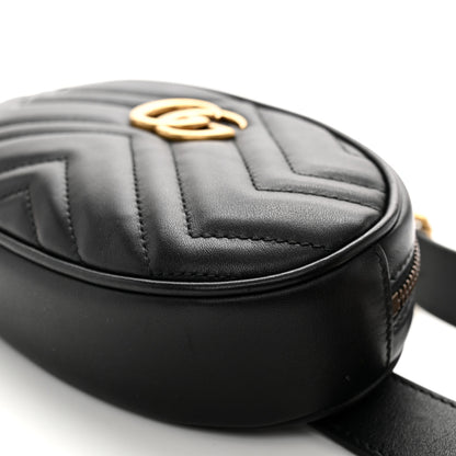 Gucci Calfskin Matelasse GG Marmont Belt Bag 75 30 Black 10 of 10