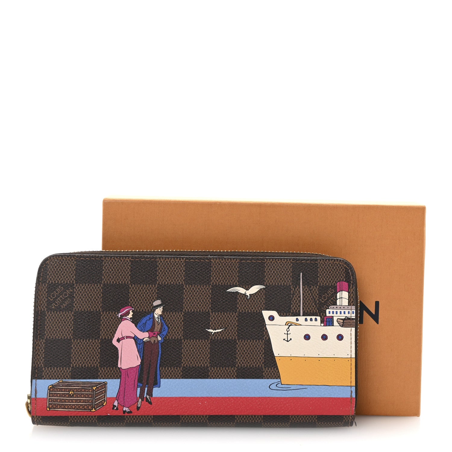 Louis Vuitton Damier Ebene 2016 Christmas Animation Zippy Wallet Rouge 7 of 7