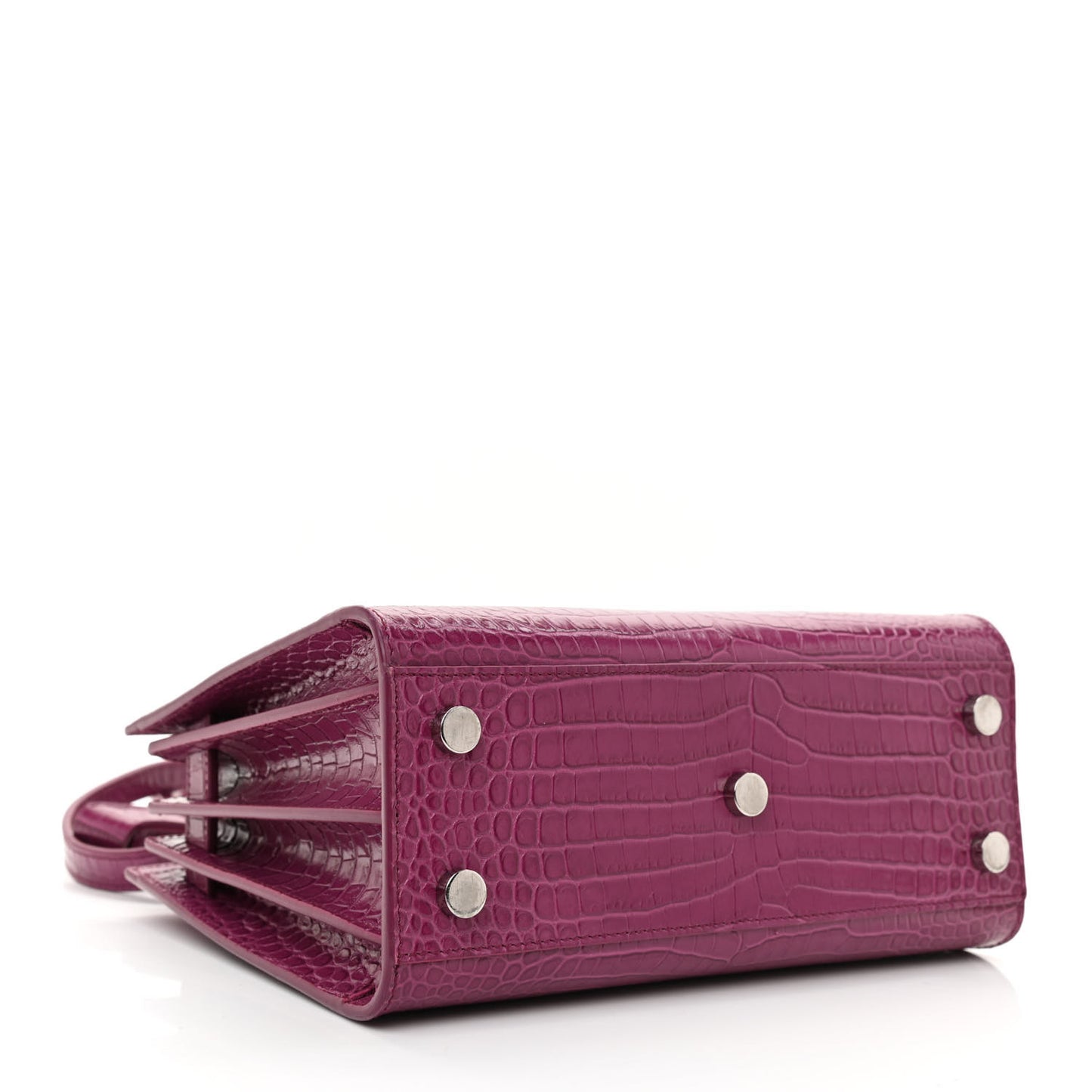 Calfskin Crocodile Embossed Nano Sac De Jour Violet