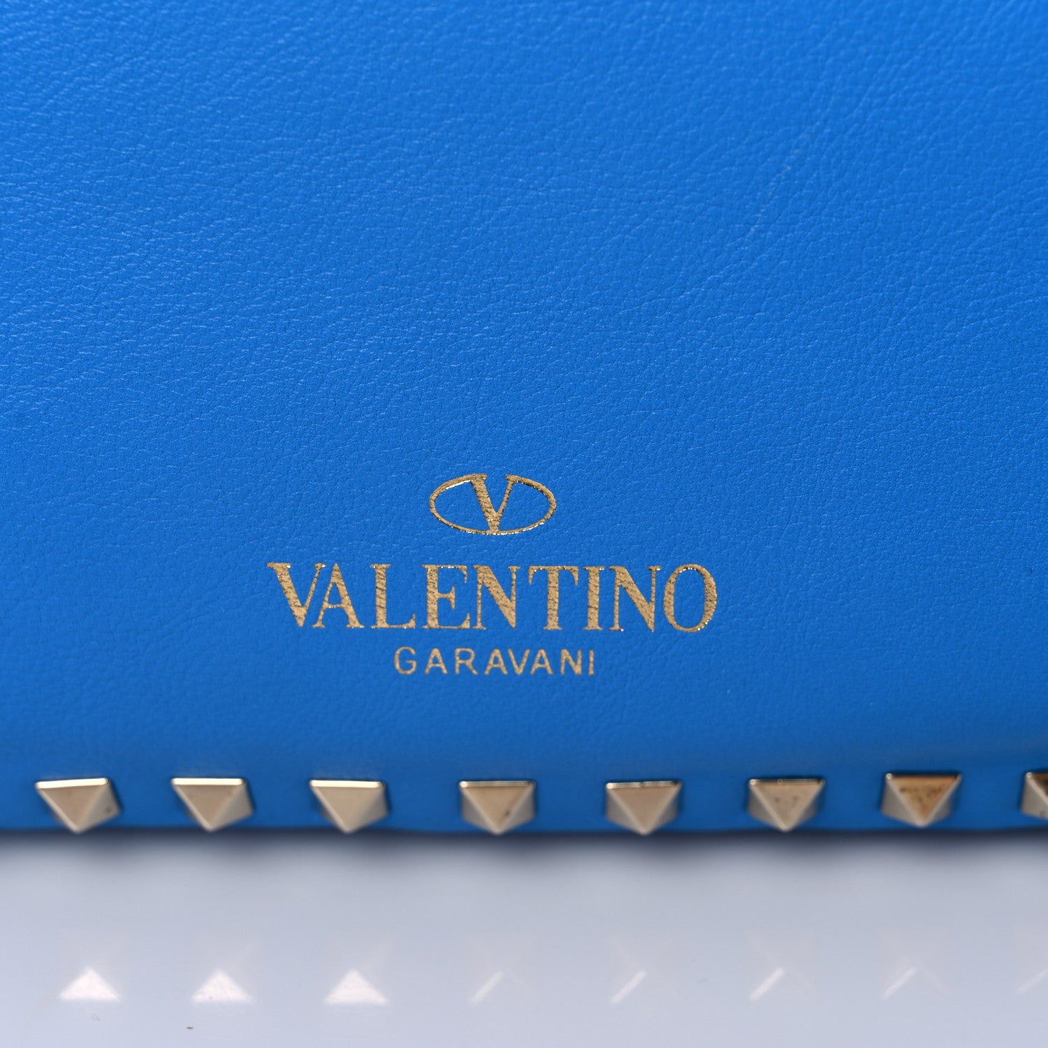 Valentino Garavani Vitello Medium Rockstud Tote Blue Fluo 11 of 12