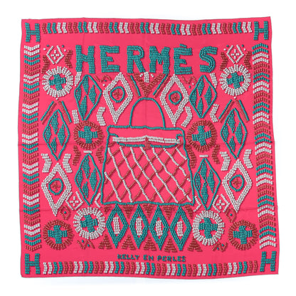 Hermes Silk Twill Kelly En Perles Giant Scarf 140 Rose Canard Gris Perle 1 of 5