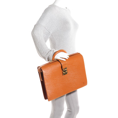 Louis Vuitton Epi Serviette Fermoir Briefcase Cipango 2 of 7