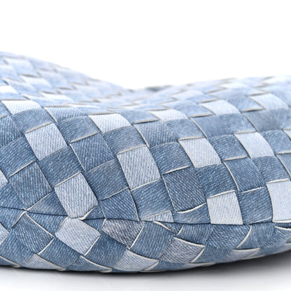 Bottega Veneta Nappa Denim Effect Intrecciato Teen Jodie Hobo Denim 10 of 11