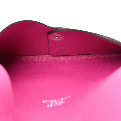 Hermes Epsom Calvi Card Case Rose Pourpre 5 of 9