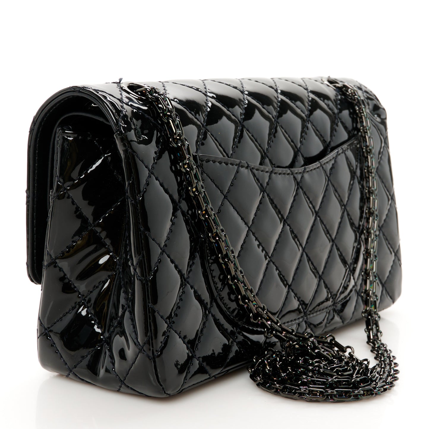 Patent Calfskin Quilted 2.55 Reissue 225 Flap So Black