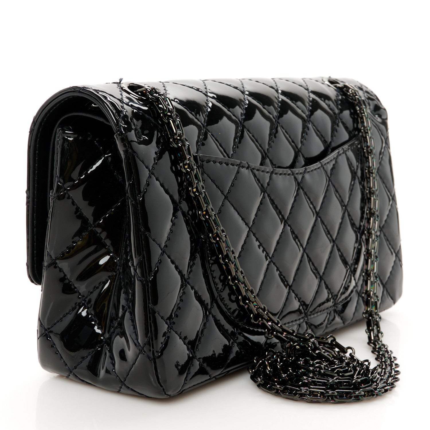 Chanel Patent Calfskin Quilted 2.55 Reissue 225 Flap So Black 3 of 11