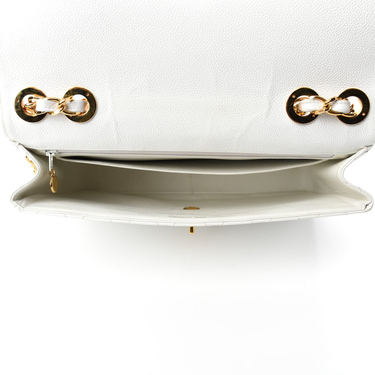 Caviar Quilted Jumbo Single Flap White