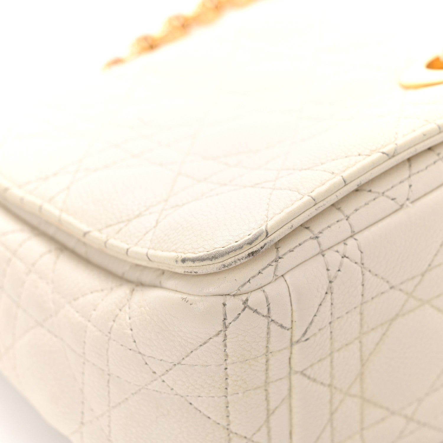 Christian Dior Grained Calfskin Cannage Large Caro Bag Latte 11 of 12