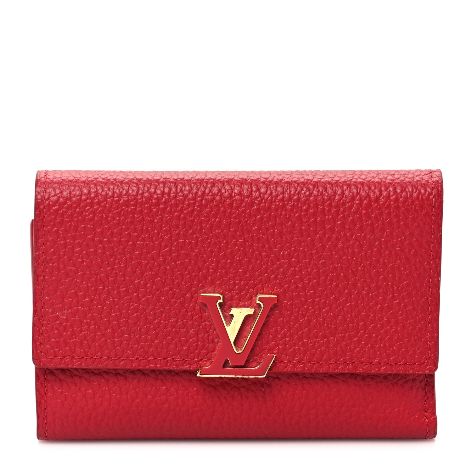 Louis Vuitton Taurillon Capucines Compact Wallet Rubis 1 of 8