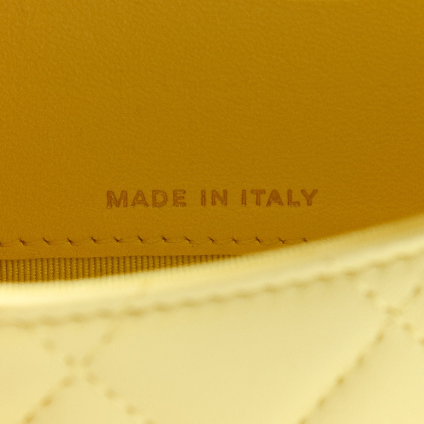 Lambskin Quilted Small Flap Wallet Yellow