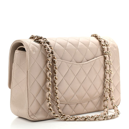 Chanel Iridescent Lambskin Quilted Medium Double Flap Beige 3 of 9