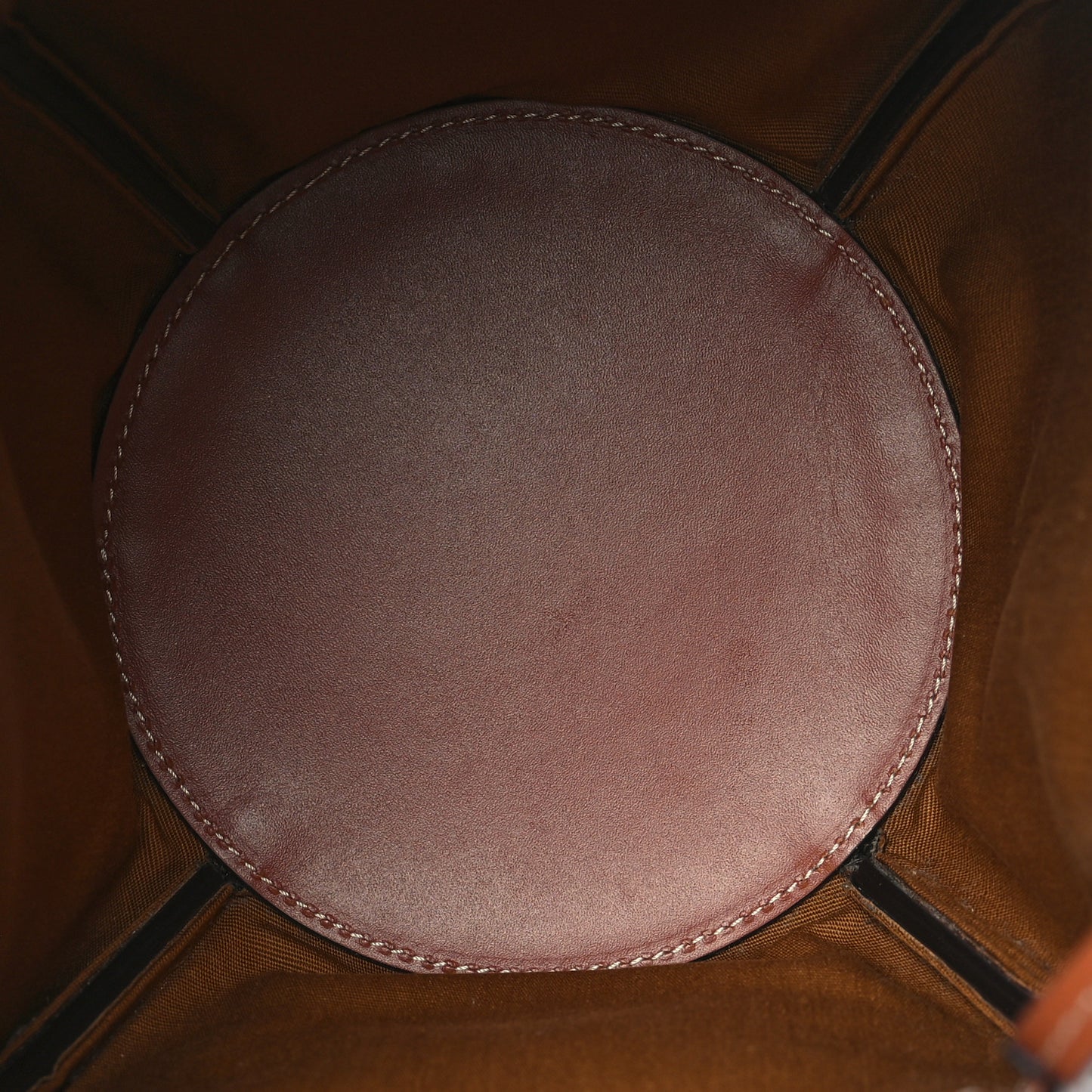 Triomphe Canvas Calfskin Marlou Bucket Bag Tan