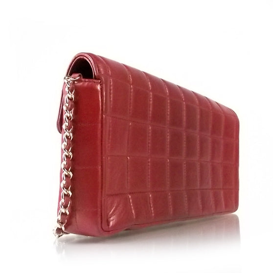 Chanel Lambskin East West Chocolate Bar Flap Red 3 of 9