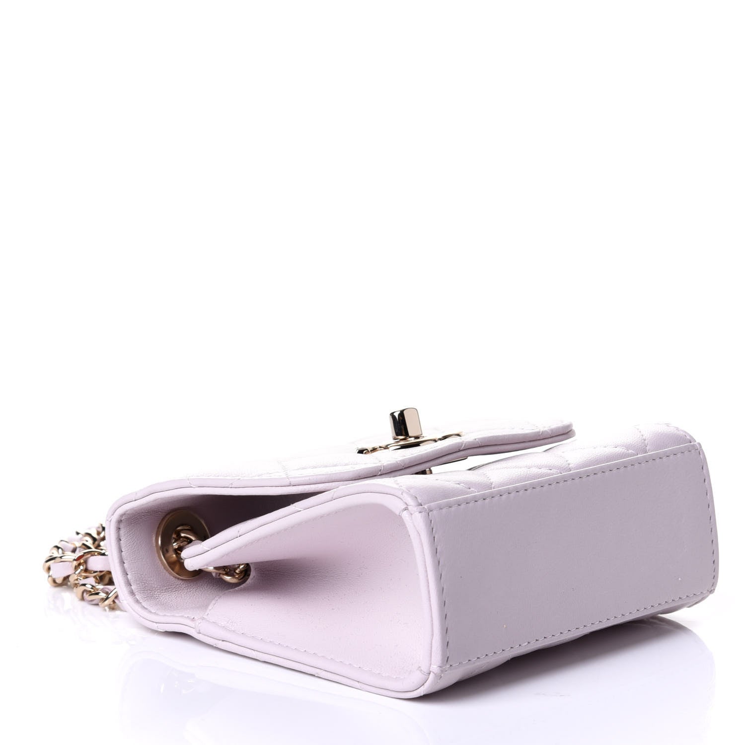Chanel Lambskin Quilted Mini Trendy CC Clutch With Chain Lilas Lilac 4 of 11