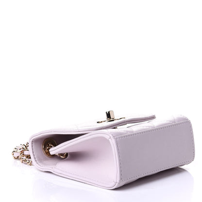 Chanel Lambskin Quilted Mini Trendy CC Clutch With Chain Lilas Lilac 4 of 11