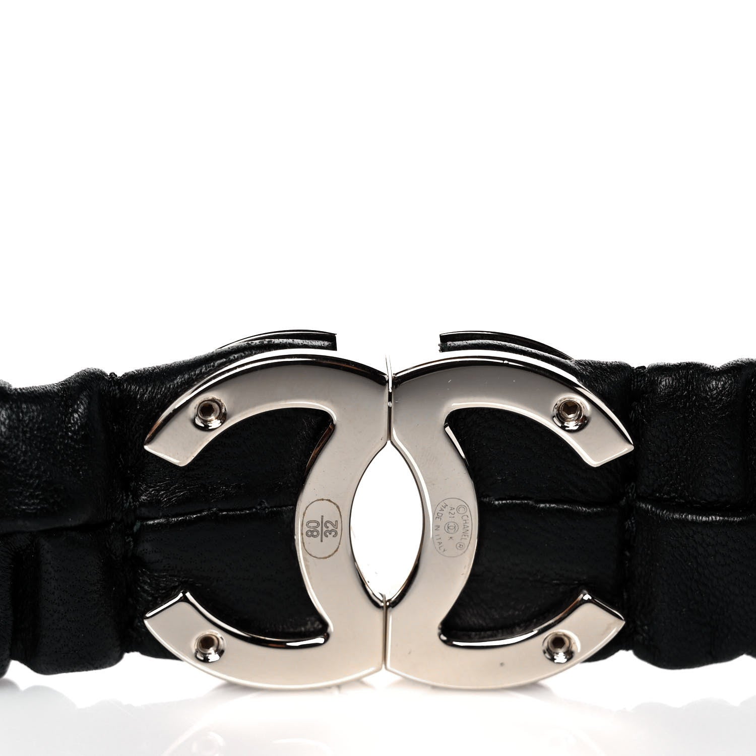 Chanel Lambskin CC Belt 80 32 Black 3 of 5