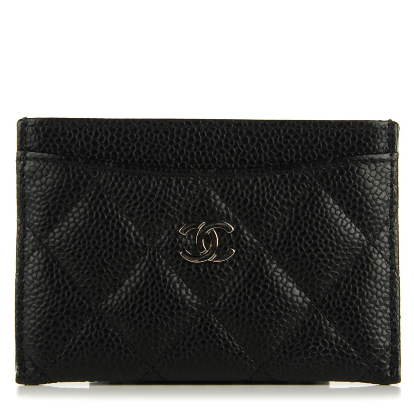 Caviar Quilted Card Holder Black