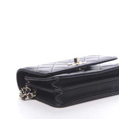 Chanel Lambskin Quilted Mini Trendy CC Wallet On Chain WOC Black 8 of 13