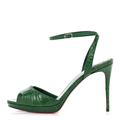Christian Louboutin Calfskin Alligator Embossed Loubiloo 100 Sandals 36 Canopee 1 of 12