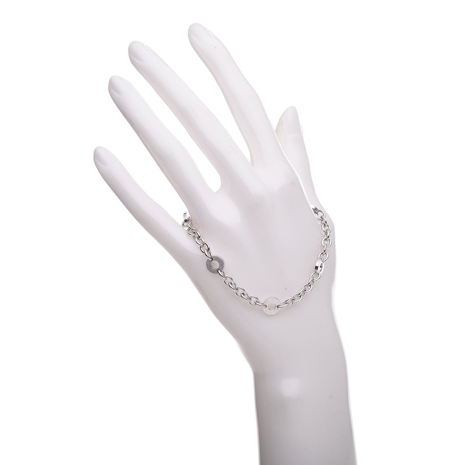Bulgari 18K White Gold Link Bracelet 2 of 6