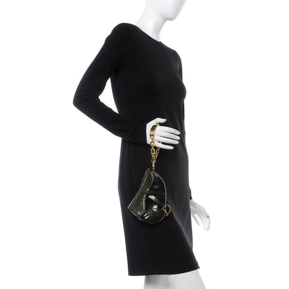 Christian Dior Patent Diorissimo Saddle Wristlet Green 2 of 8