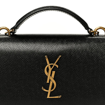 Saint Laurent Coated Bark Calfskin Sunset Chain Wallet Black 7 of 9