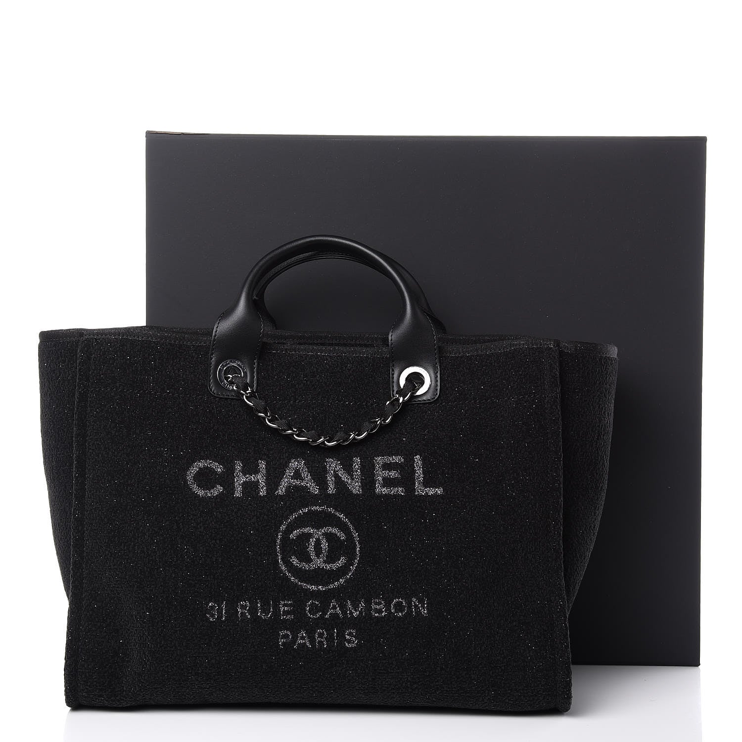 Chanel Lurex Boucle Medium Deauville Tote Black 10 of 10