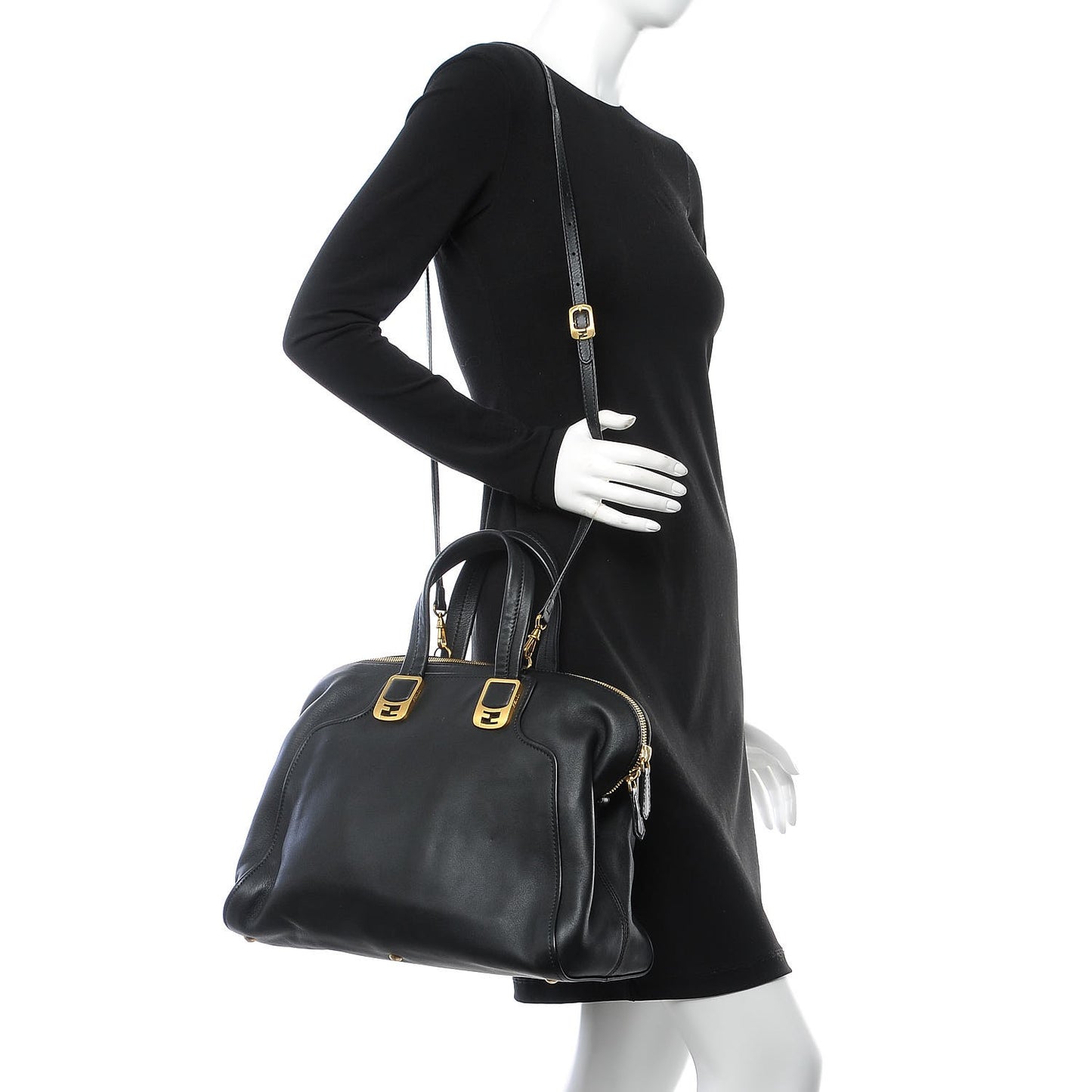 Vitello Dolce Marmol Large Chameleon Tote Black