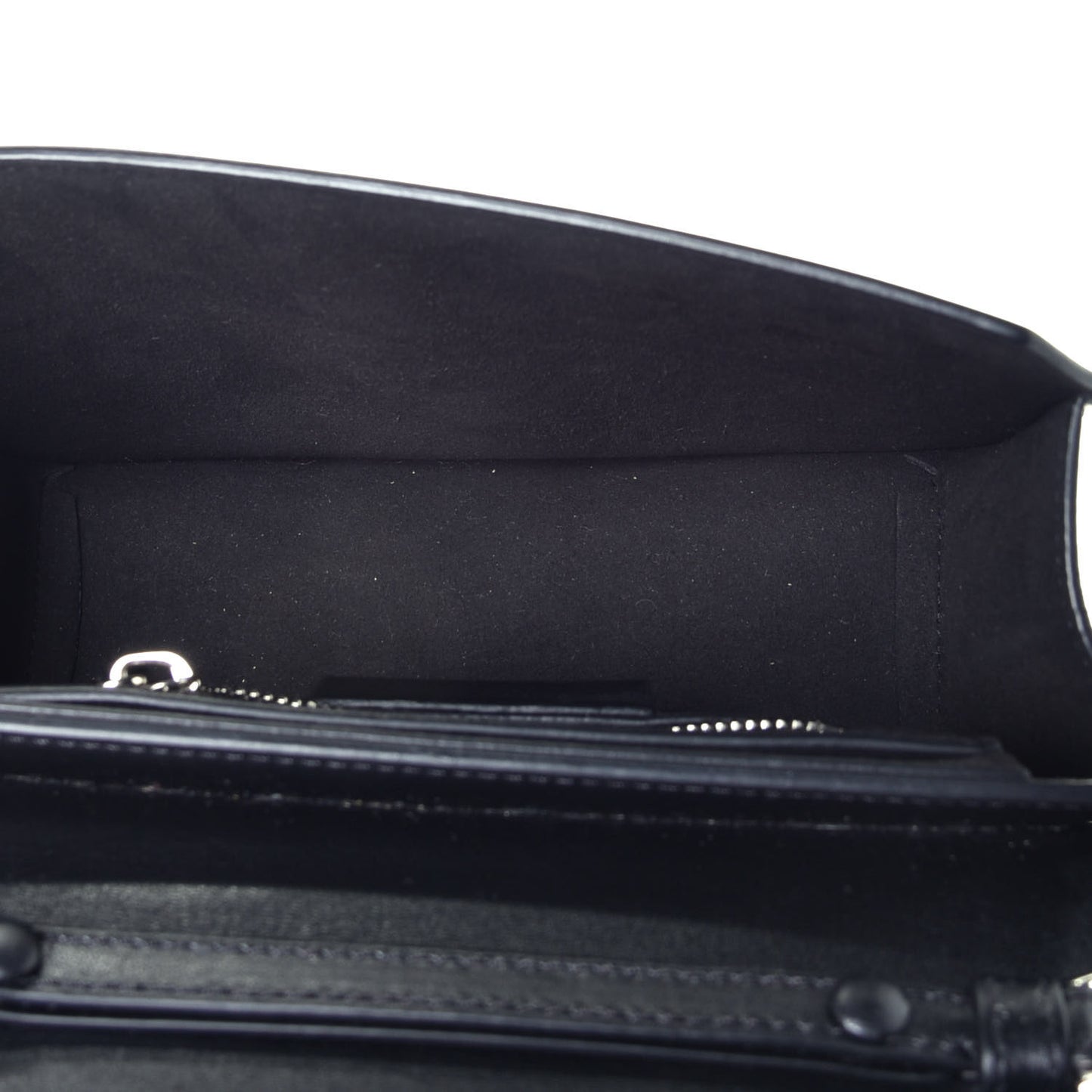 Calfskin Bow Cut Chain Wallet Black