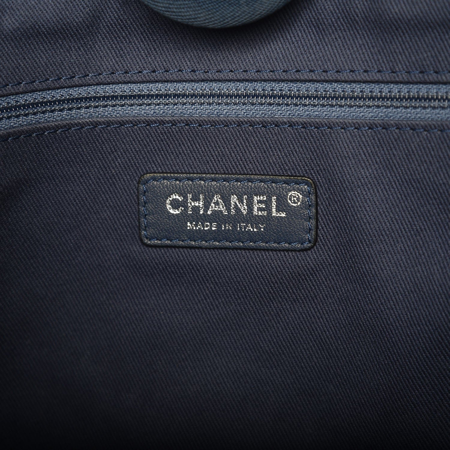 Chanel Woven Straw Raffia Small Deauville Tote Blue 8 of 9