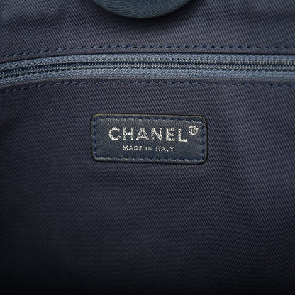 Chanel Woven Straw Raffia Small Deauville Tote Blue 8 of 9