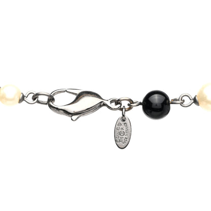 Chanel Pearl Crystal Bead CC Long Necklace Black 5 of 7