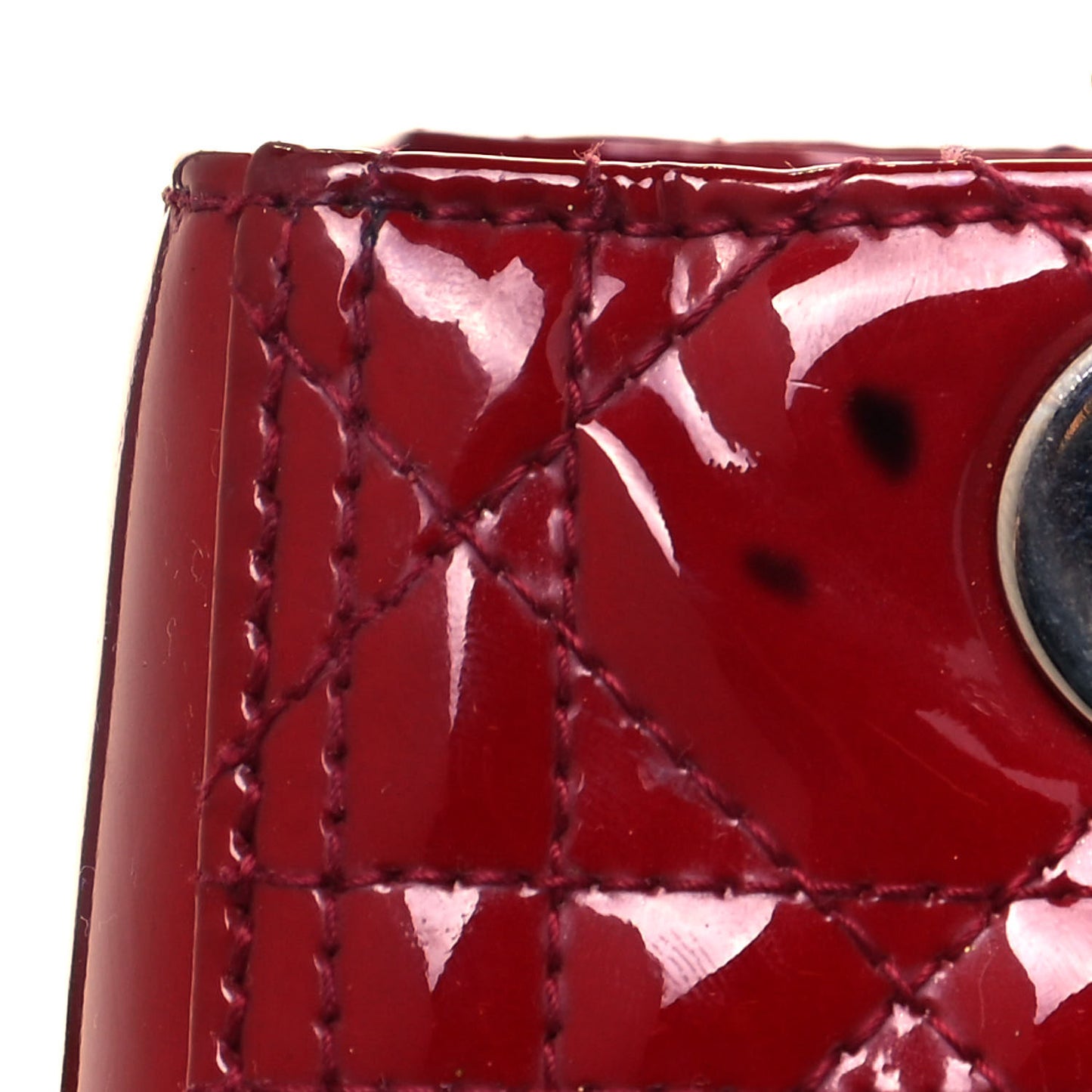 Patent Cannage Medium Lady Dior Red