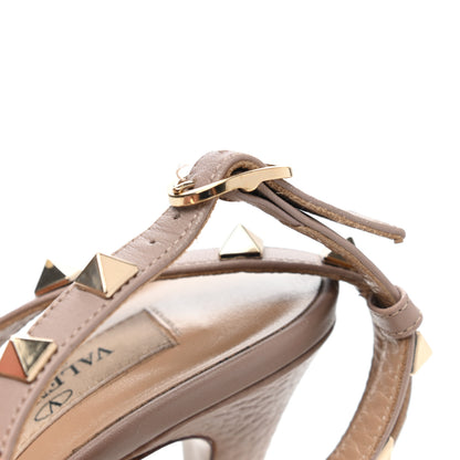 Valentino Garavani Pebbled Calfskin Rockstud Ankle Strap Pumps 36.5 Poudre 8 of 11