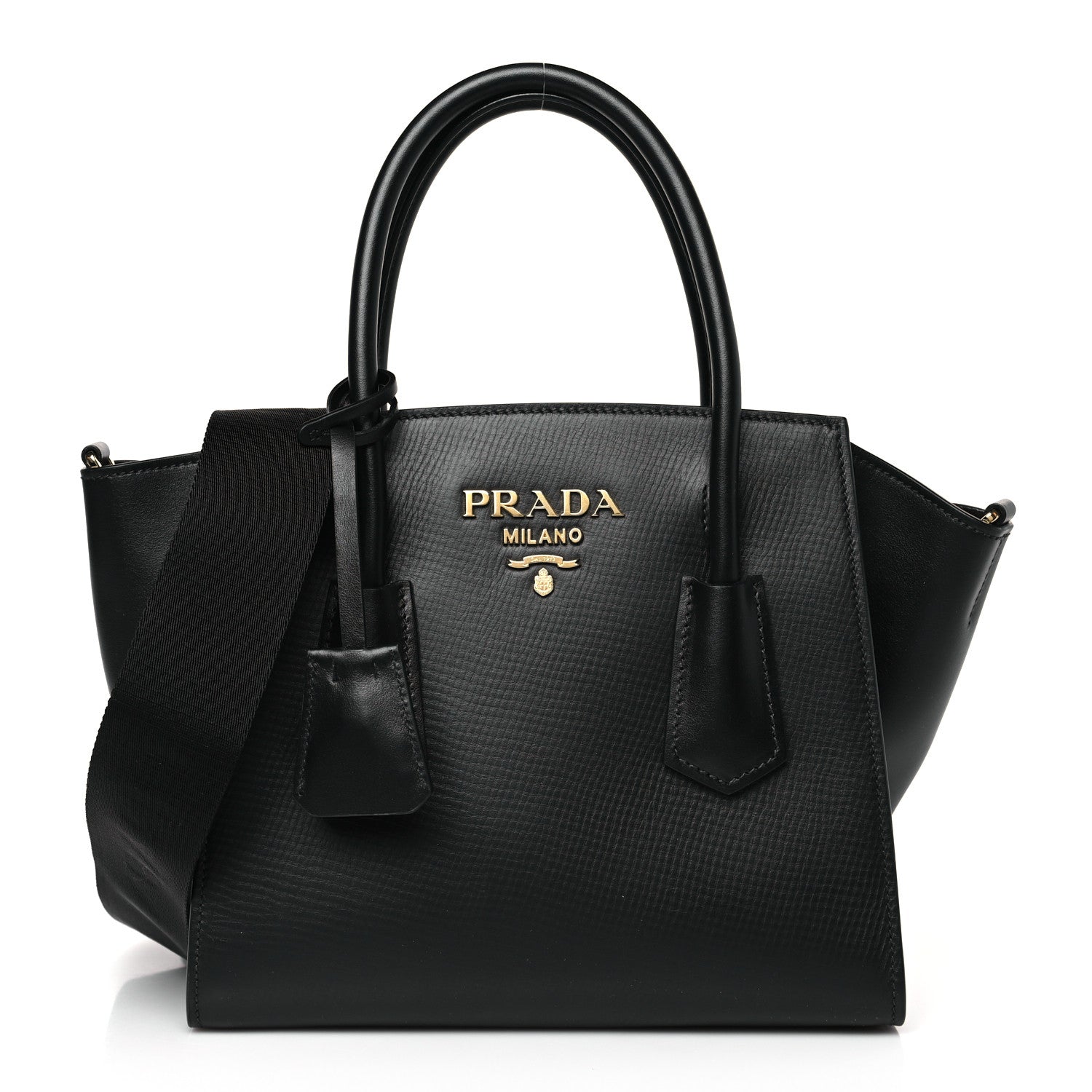 Prada Vitello Satchel Black 1 of 8