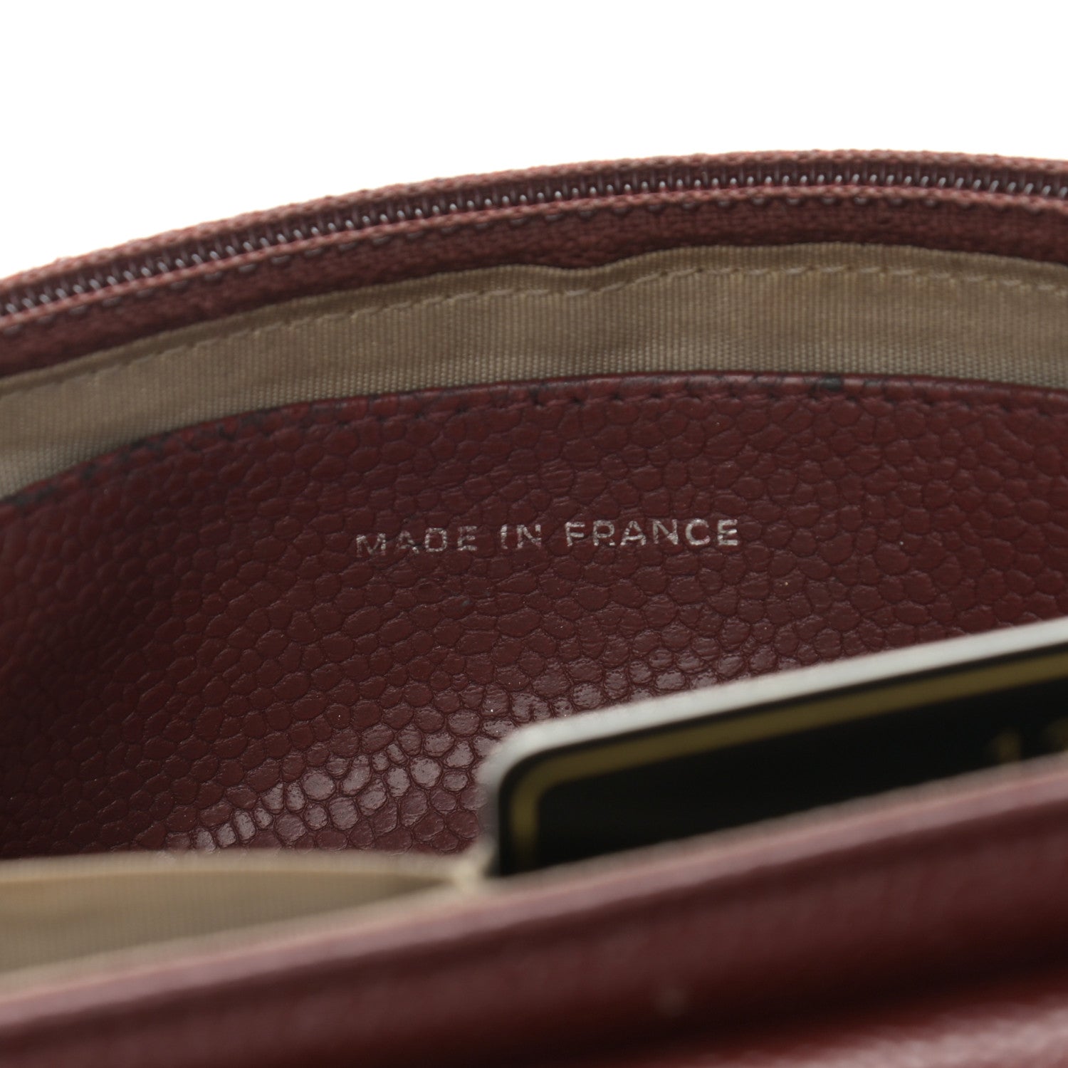 Chanel Caviar Half Moon Wallet On Chain WOC Dark Red 7 of 16