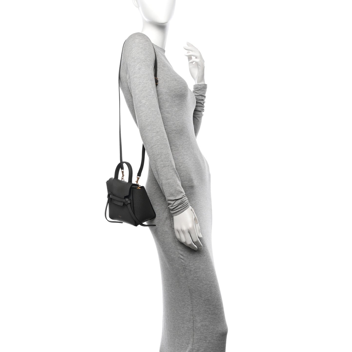 Grained Calfskin Pico Belt Bag Grey