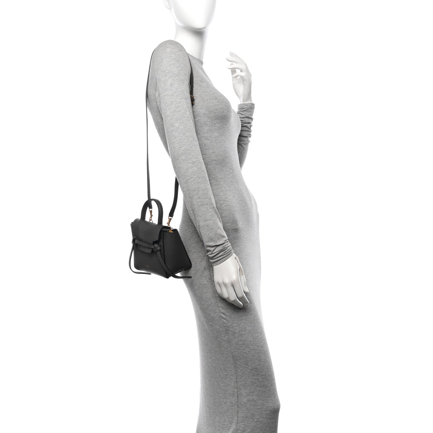 Celine Grained Calfskin Pico Belt Bag Grey 2 of 10