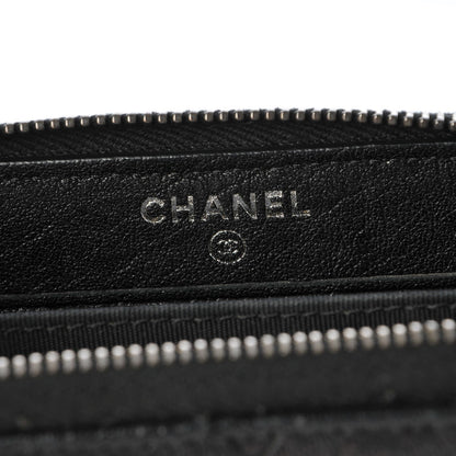 Chanel Crumpled Lambskin Studded Paris Dallas Zip Around Wallet Black 8 of 8