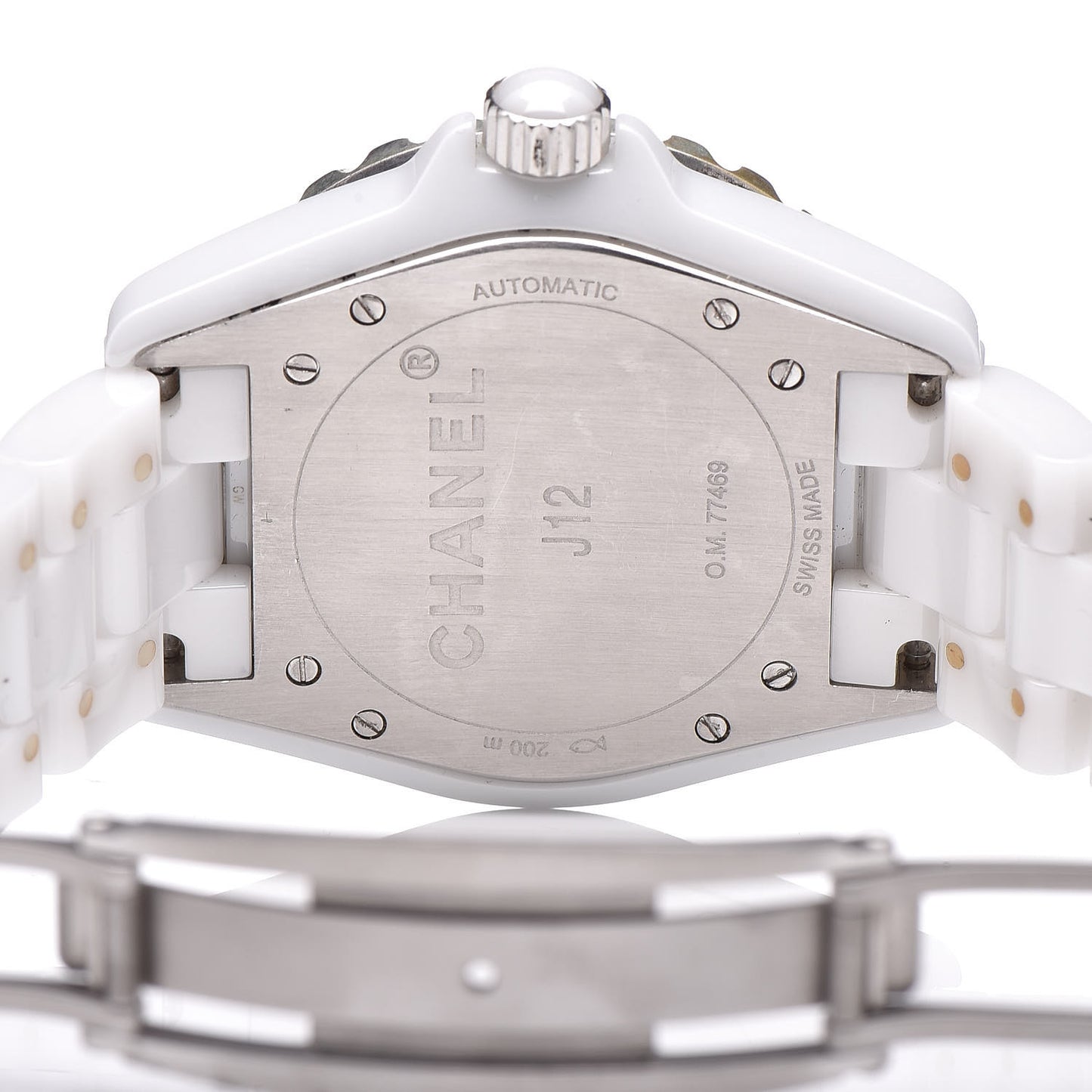 Stainless Steel Ceramic Diamond Pave Bezel 38mm J12 Automatic Watch White