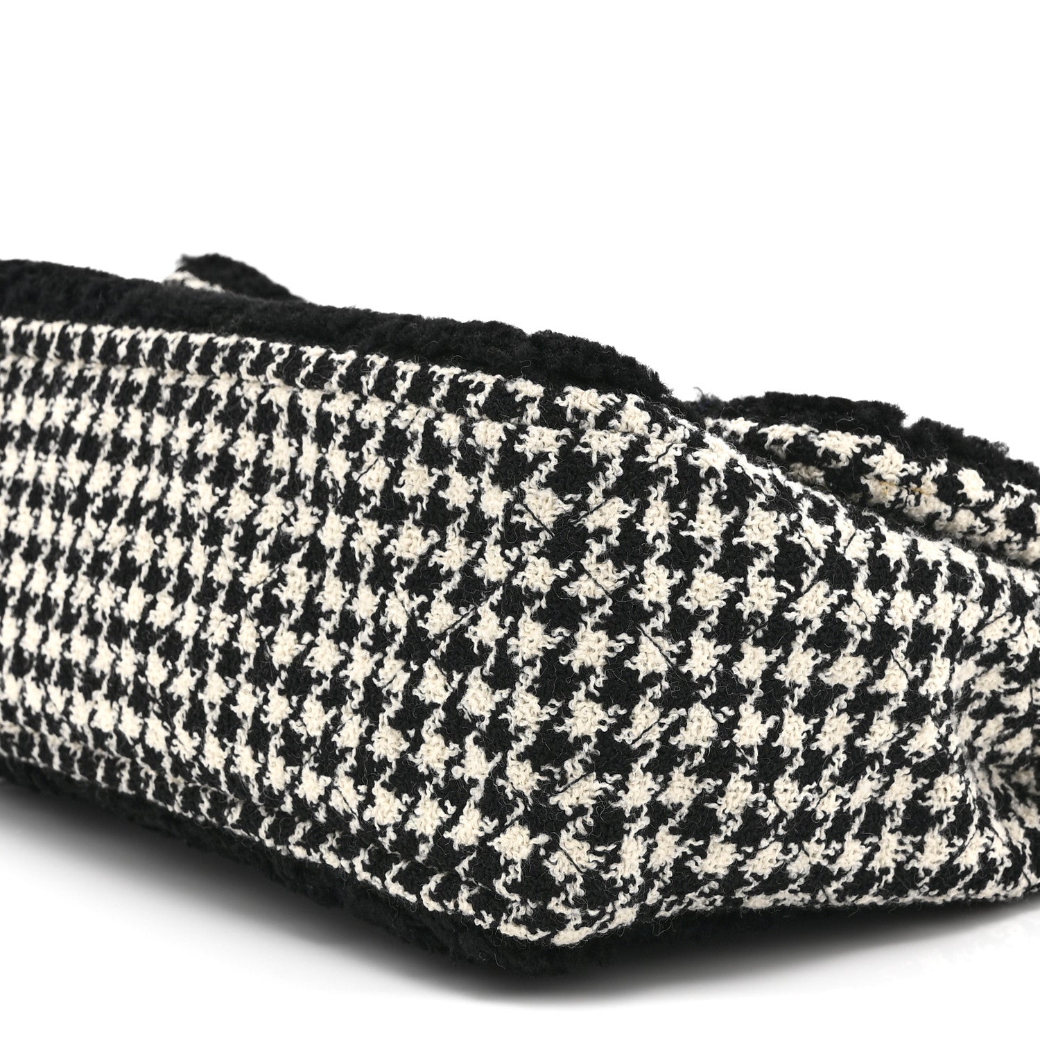 Chanel Shearling Tweed Jumbo Single Flap Black White 10 of 11