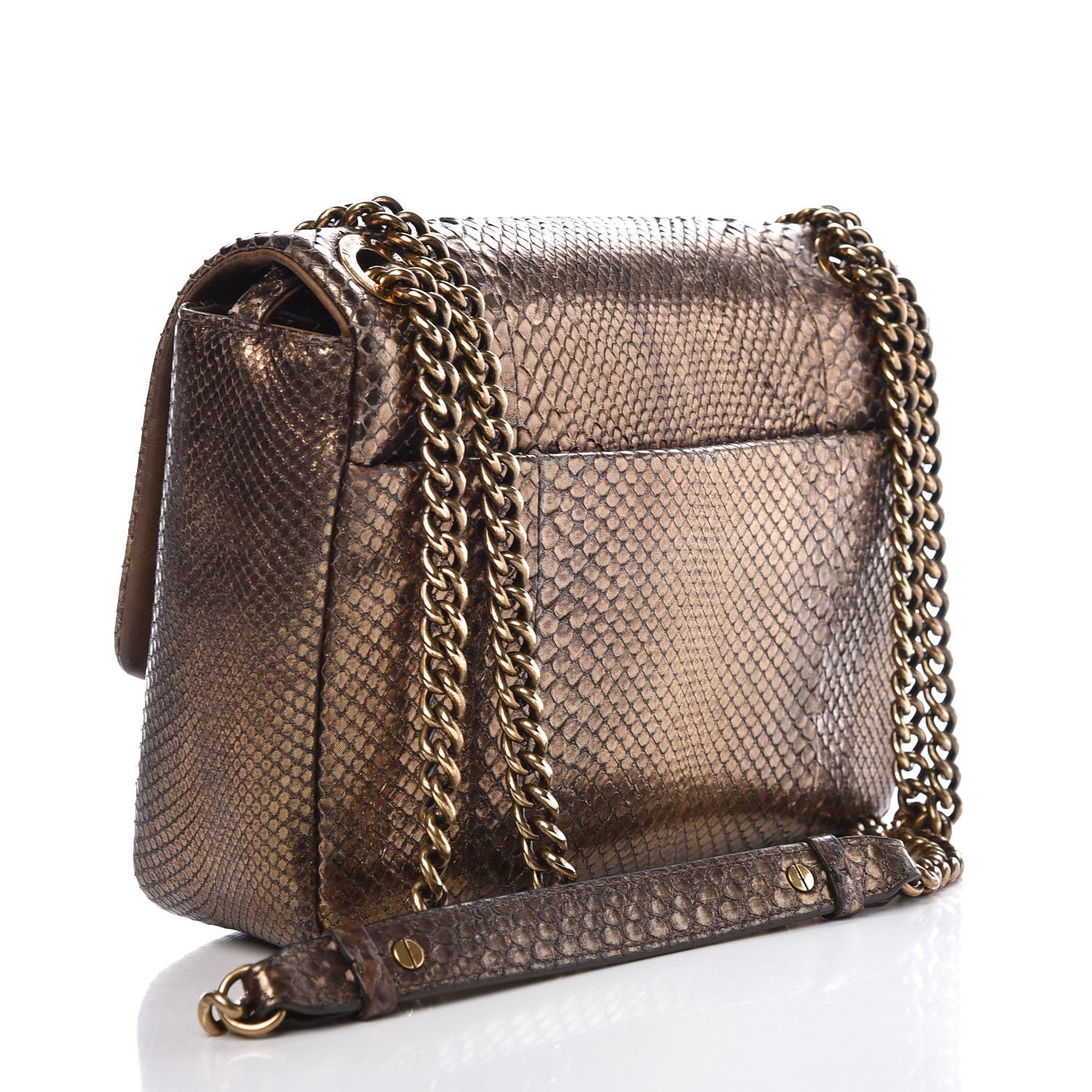 Chanel Python CC Square Flap Bronze 3 of 13
