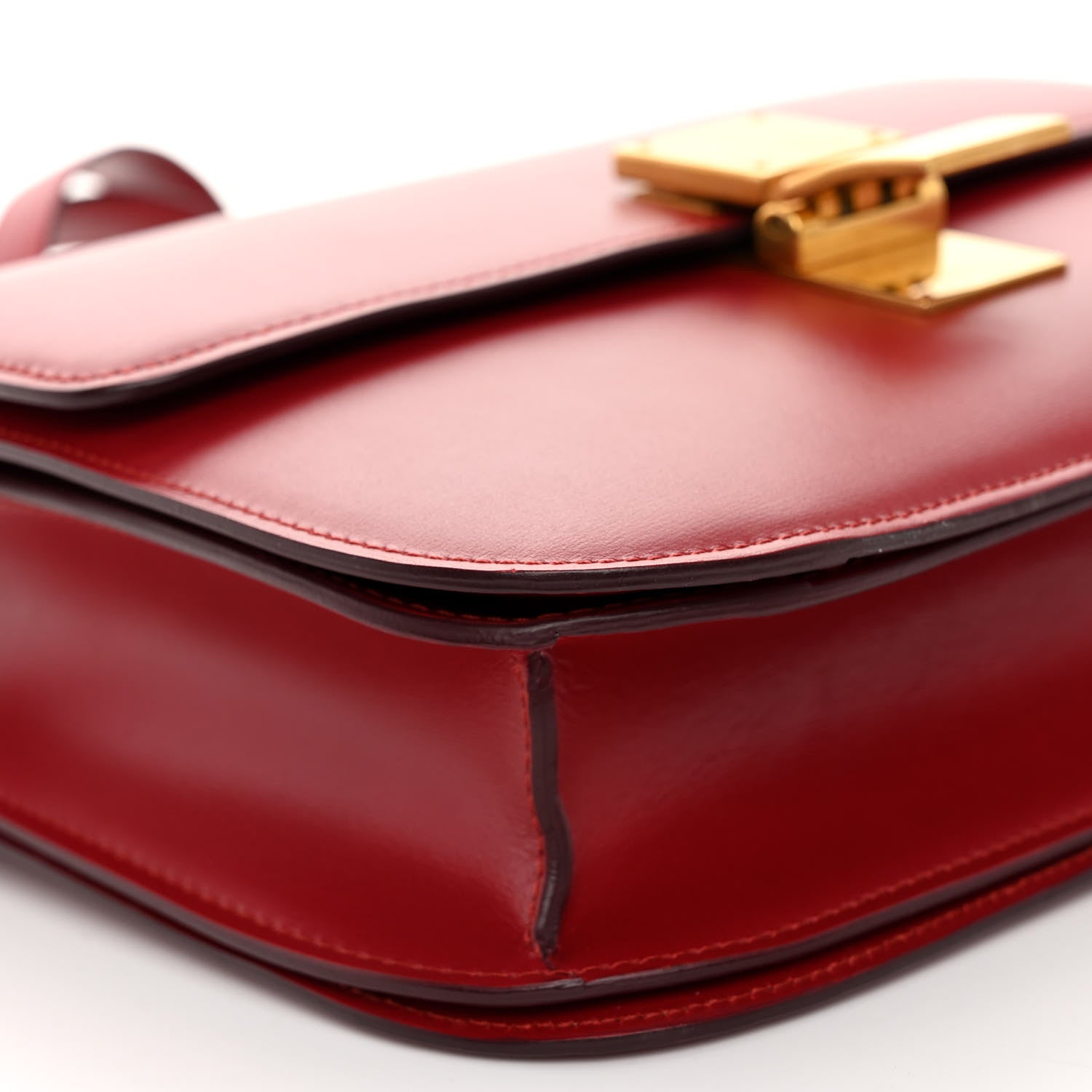 Celine Box Calfskin Medium Classic Box Flap Bag Red 9 of 13
