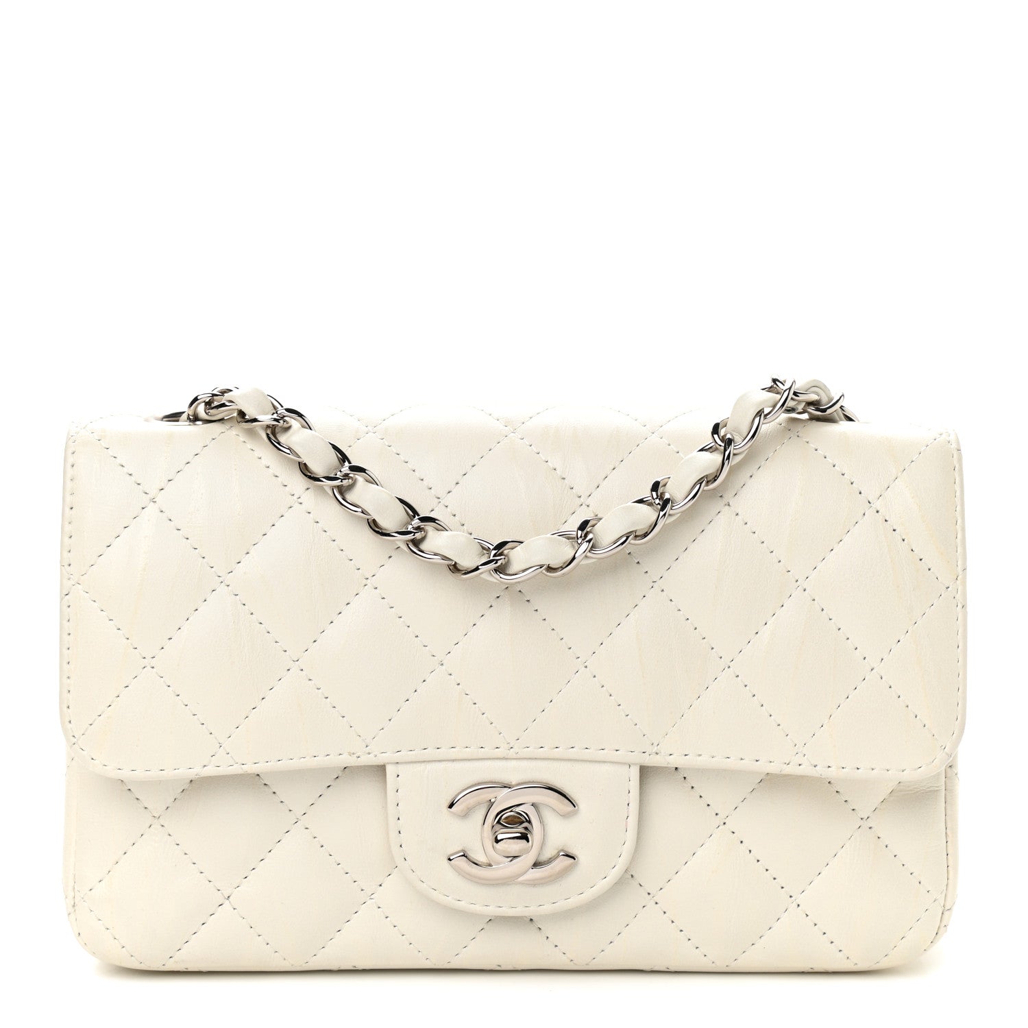 Chanel Calfskin Quilted Mini Rectangular Flap White 1 of 13
