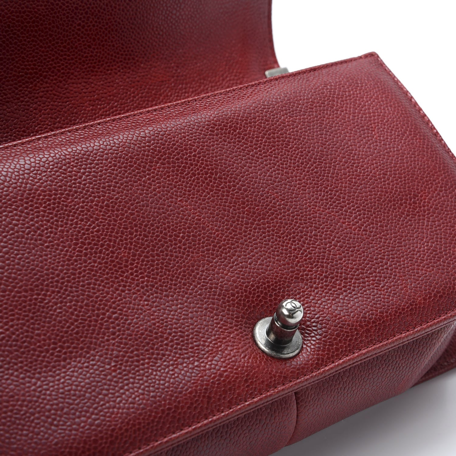 Chanel Caviar Quilted Medium Boy Flap Dark Red 9 of 11