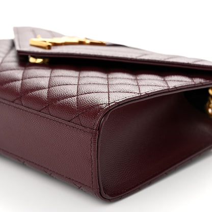 Saint Laurent Grain De Poudre Textured Mixed Matelasse Medium Triquilt Monogram Satchel Rouge Legion 10 of 10