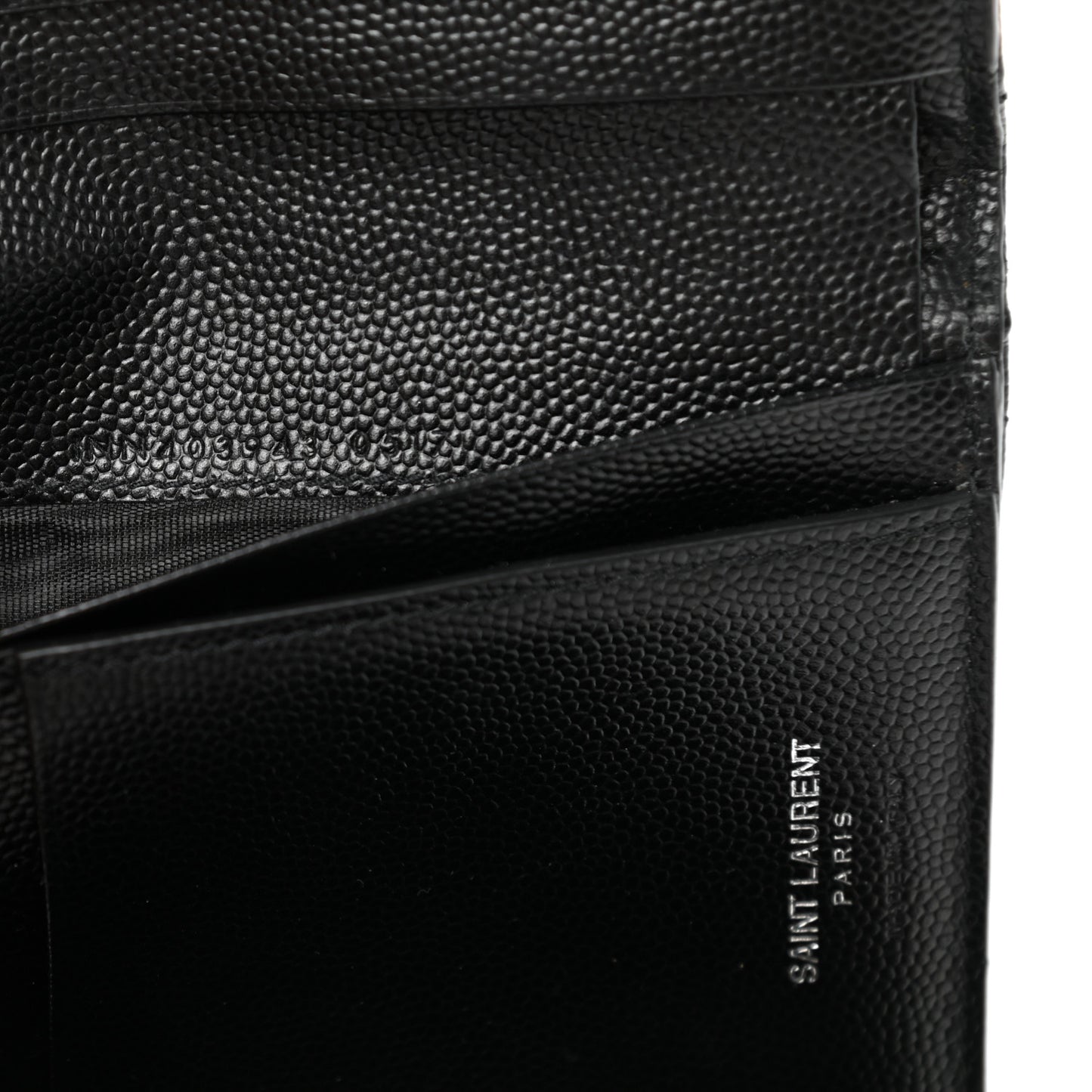 Grain De Poudre Matelasse Chevron Monogram Compact Tri Fold Wallet Black